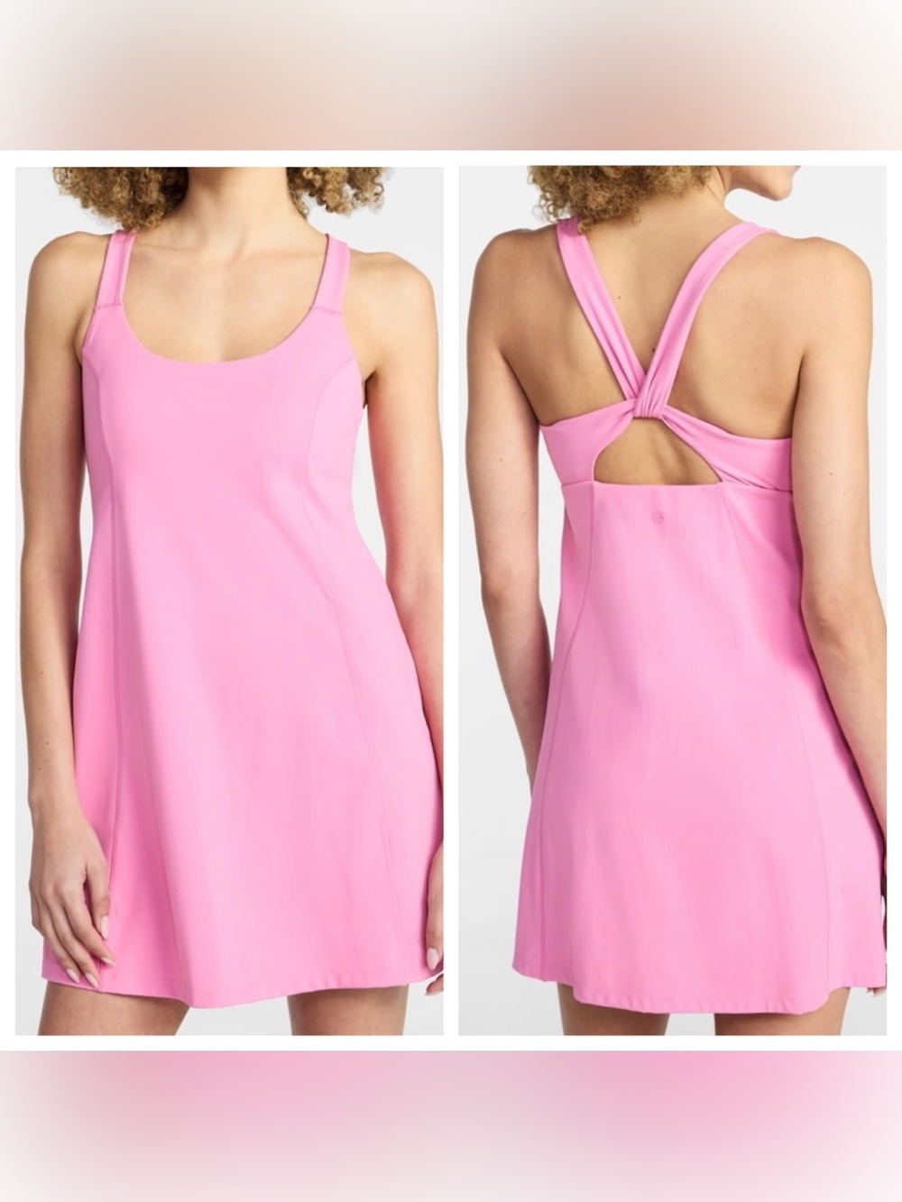 L • Avia Bubblegum Pink Active Twist back Tank Dress active dress